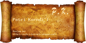Petri Kornél névjegykártya